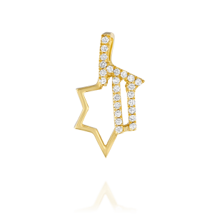 שרשראות ותליוני מגן דוד: תליון חי מגן דוד יהלומים - 2 ס"מ PE2004.0.03.01