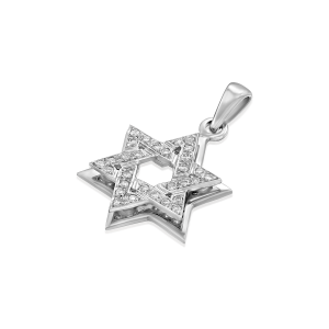 Judaica Pendants: Diamonds Star Of David Pendant - 1.5 CM PE2006.1.03.01