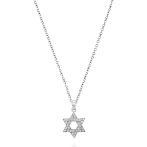 Gold Necklaces: Star Of David Diamond Pendant - 1.5 CM PE2009.1.07.01
