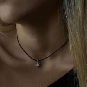 Diamond Necklaces and Pendants: Diamond Star Of David Cord Necklace PE2027.1.03.01