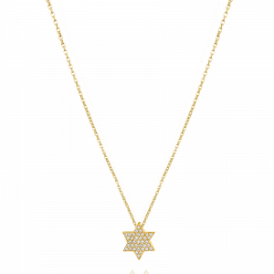Judaica Pendants: Star Of David Pave Diamond Pendant - 1.1 CM PE2029.0.03.01
