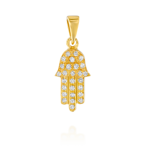 Judaica Pendants: Diamonds Hamsa Pendant - 1.3 CM PE2304.0.03.01