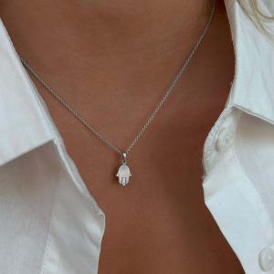 Women's Diamond Jewelry: Hamsa 5 Diamonds Mini Pendant PE2311.1.01.01