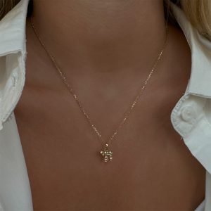 Gold Necklaces: Chai Diamonds Pendant - 1 CM PE2407.0.03.01