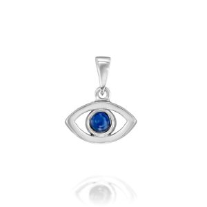 Judaica Pendants: Blue Sapphire Eye Pendant - 1 CM PE3650.1.05.28
