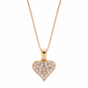 Gold Necklaces: Heart Diamond Pendant PE3800.5.08.01