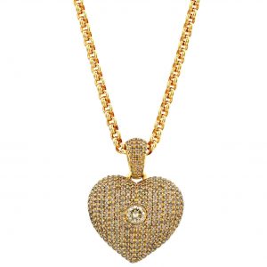 Diamond Necklaces: Brown Diamond Heart Pendant PE3802.5.37.54