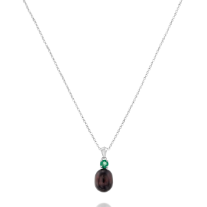 Pearl Jewelry: Black Pearl Emerald Pendant PE4251.1.05.39