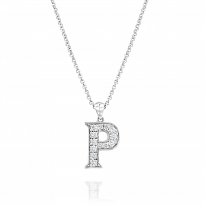 Gold Necklaces: Diamond P Pendant PE5053.1.08.01