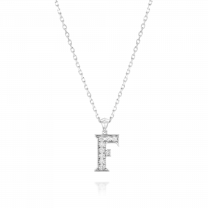 Gold Necklaces: Diamond F Pendant PE5054.1.06.01