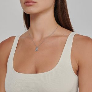 Diamond Necklaces: Diamond K Pendant PE5056.1.09.01