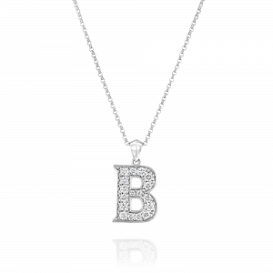Gold Necklaces: Diamond B Pendant PE5058.1.10.01