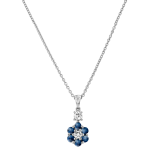 Gold Necklaces: Sapphire Flower Pendant PE6023.1.12.09