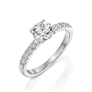 טבעות אירוסין: טבעת אירוסין יהלומים שינה חצי משובצת - 1.3 קראט RI0035.1.18.01