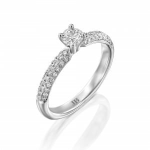 Women's Rings: Pave Diamond Engagement Ring - 0.77 Carat RI0044.1.14.01