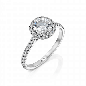 מתחתנים: טבעת אירוסין יהלומים שיבוץ היילו - 1 קראט RI0058.1.16.01