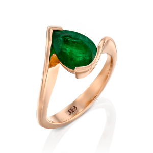 Emerald-Jewelry: Pear Shape Emerald Ring - 2 Carat RI0084.5.21.27