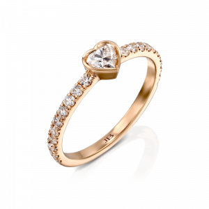 תכשיטים עד 10,000 ש"ח: טבעת לב יהלומים RI0104.5.13.01