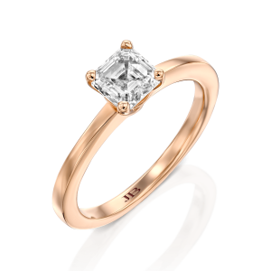 טבעות אירוסין: טבעת אירוסין יהלום בחיתוך אמרלד שיבוץ מרטיני - 1 קראט RI0122.5.17.01