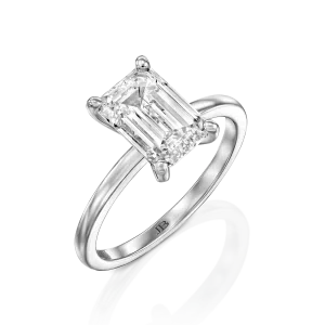 טבעות אירוסין: טבעת אירוסין יהלום בחיתוך אמרלד - 2.3 קראט RI0123.1.22.01