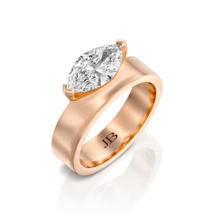 טבעות: טבעת אירוסין ג'ורדן יהלום בחיתוך מרקיזה - 1 קראט RI0141.5.17.01