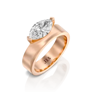 טבעות אירוסין: טבעת אירוסין ג'ורדן יהלום בחיתוך מרקיזה - 1 קראט RI0141.5.17.01