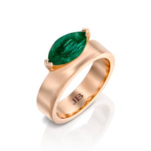 תכשיטים משובצים אבני חן: טבעת ג'ורדן אמרלד בחיתוך מרקיזה RI0141.5.17.27