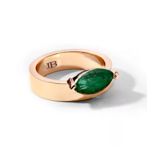 תכשיטים משובצים אבני חן: טבעת ג'ורדן אמרלד בחיתוך מרקיזה RI0141.5.17.27