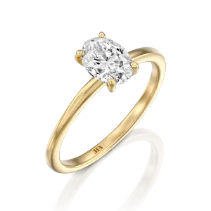 טבעות אירוסין: טבעת אירוסין סוליטר יהלום בחיתוך אובל - 0.9 קראט RI0153.0.15.01