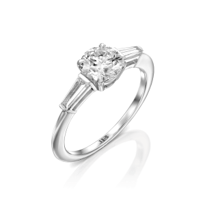 Diamond Rings: Diamond And Tapered Engagment Ring - 1.3 Carat RI0166.1.18.01