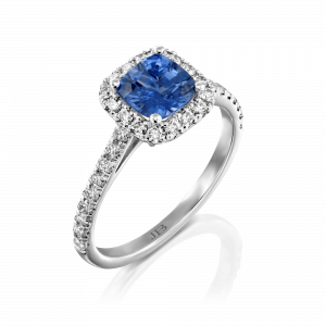 תכשיטים בשיבוץ ספירים כחולים: טבעת דיאנה ספיר כחול ויהלומים RI0300.1.19.09