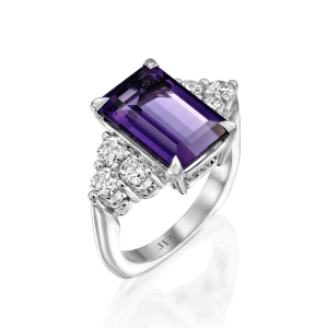 Gemstone Rings: Amethyst And Diamond Ring RI0708.1.29.12