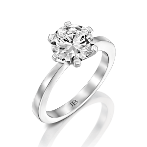 טבעות לאישה: טבעת אירוסין יהלום שיבוץ קשתות - 2 קראט RI0710.1.20.01