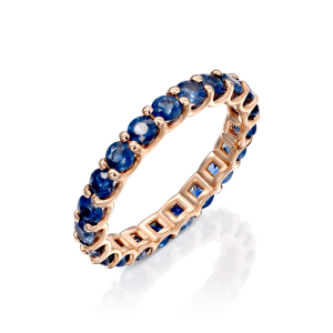 תכשיטים בשיבוץ ספירים כחולים: טבעת איטרניטי ספירים - 0.10 RI1042.5.21.08