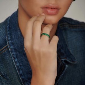 Emerald-Jewelry: Emerald Eternity Ring - 0.185 RI1162.1.26.27