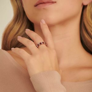 טבעות משובצות אבני חן: טבעת איטרניטי יהלום רובי RI1162.5.29.07