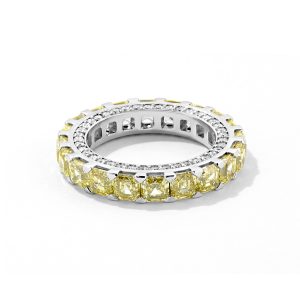 Women's Rings: Asscher-cut Vivid Yellow Diamonds Eternity Ring RI1165.1.35.51
