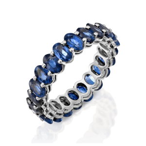 Sapphire Jewelry: Oval Cut Sapphires Eternity Ring RI1206.1.32.28