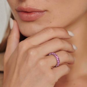 Gemstone Jewelry: Oval Cut Tourmaline Eternity Ring RI1206.1.32.35