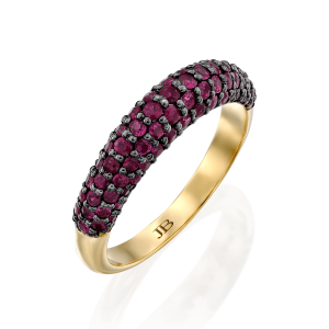 Gemstone Jewelry: 3 Row Half Eternity Ruby Ring RI1390.0.18.07