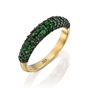 Gemstone Rings: 3 Row Half Eternity Tsavorite Ring RI1390.0.18.36
