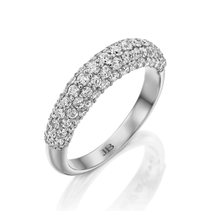 Women's Diamond Jewelry: 3 Row Half Eternity Diamond Ring RI1390.1.18.01