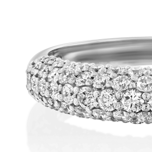 Women's Rings: 3 Row Half Eternity Diamond Ring RI1390.1.18.01