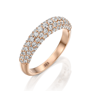 טבעות: טבעת יהלומים חצי איטרניטי 3 שורות RI1390.5.18.01