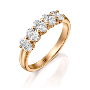 תכשיטי זהב לאישה: טבעת 5 יהלומים RI1650.5.17.01