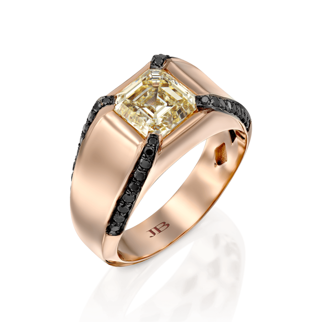 טבעת חותם יהלום - 3 קראט