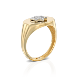 תכשיטי זהב לגבר: טבעת חותם מגן דוד יהלומים RI2402.7.02.01