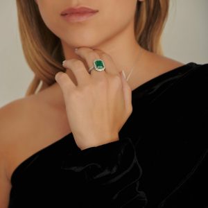 טבעות משובצות אבני חן: טבעת אמרלד יהלומים RI2521.1.27.08