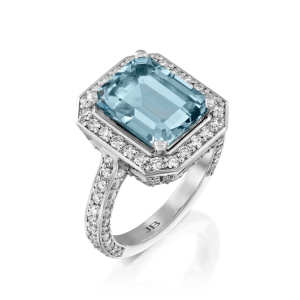 טבעות משובצות אבני חן: טבעת דיאנה אקוומרין יהלומים RI2521.1.29.16