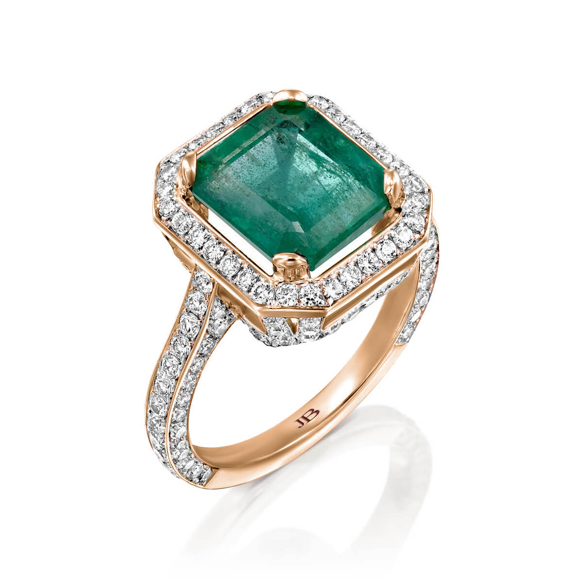 Emerald-Jewelry: Emerald & Diamond Ring RI2521.5.27.08